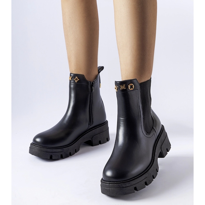 Mustat eristävät koristeelliset Federica-nilkkurit 1