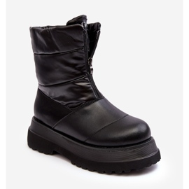 Naisten lumisaappaat paksulla pohjalla vetoketjulla GOE MM2N4078 musta 1