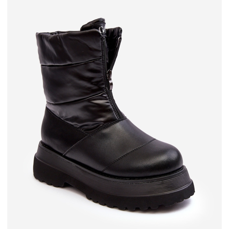 Naisten lumisaappaat paksulla pohjalla vetoketjulla GOE MM2N4078 musta 1