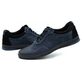 KOMODO Miesten vapaa-ajan nahkaiset urheilukengät 918K, tummansininen 3