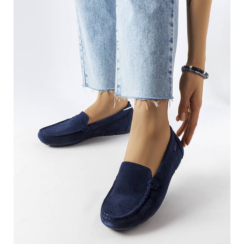 Big Star laivastonsiniset nahkaiset loaferit JJ274659 sininen 1