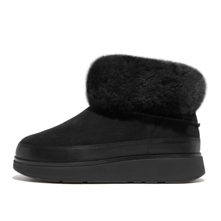 FitFlop GEN-FF Mini kaksipuoliset shearling-saappaat W GS6-090 musta 1