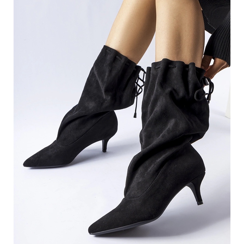 Mustat mokkanahkaiset eko-mokkanahkaat korkokengät 1