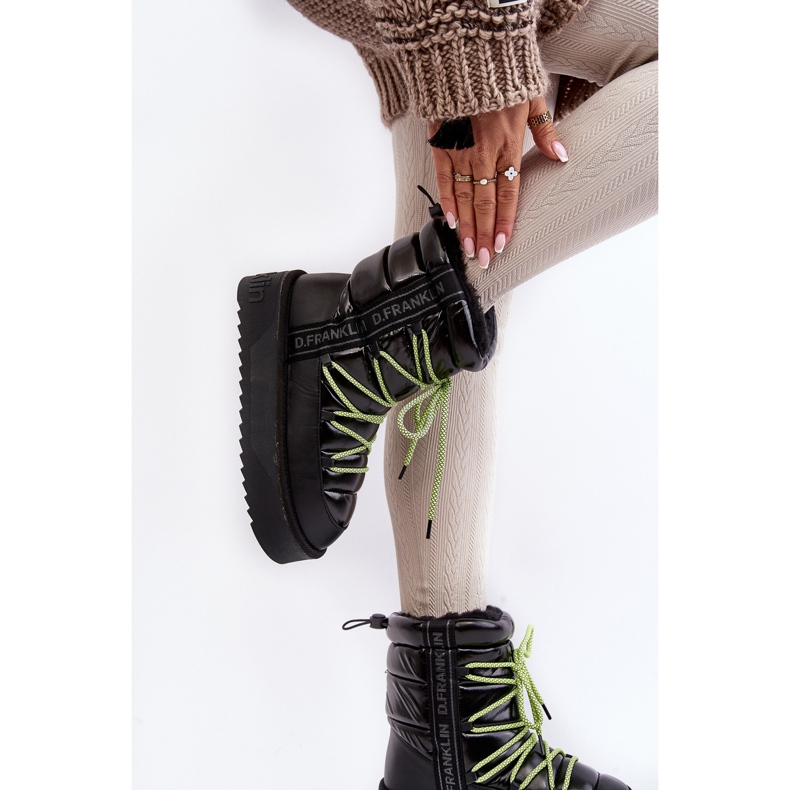 Naisten lumisaappaat, joissa paksu pohja Vegaaninen D.Franklin DFSH371007 Musta 1