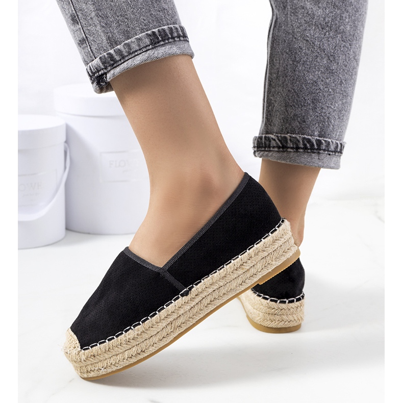 Black Capelle harjakattoiset espadrillit musta 2