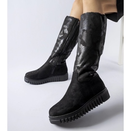 Piazzolla mustat eristetty camo eco-mokkanahka saappaat 1