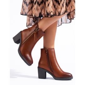 SHELOVET Ruskeat naisten saappaat pylväässä 1