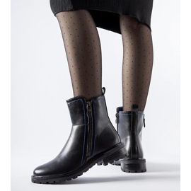 Mustat nilkkurit koristeellisella sinisellä Nereo-langalla 1