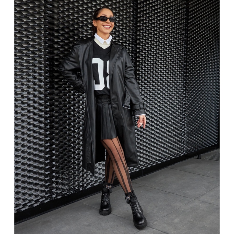 Karino mustat nahkaeristetyt saappaat 1