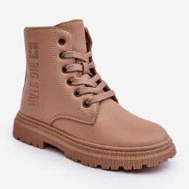 Lasten nahkaiset lämpimät saappaat Big Star MM374154 beige 1