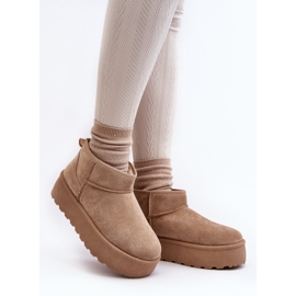 Naisten Platform Snow Boots Beige Mennja 1
