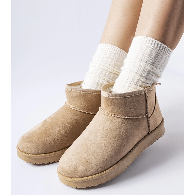 Guglielman beige-eristetyt lyhyet lumisaappaat 1