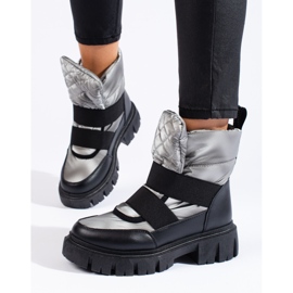 Shelovet naisten lumisaappaat hopean mustat 1