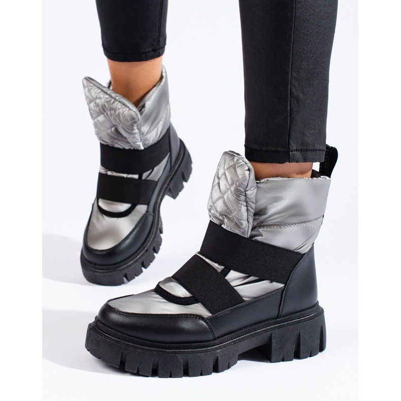 Shelovet naisten lumisaappaat hopean mustat 1