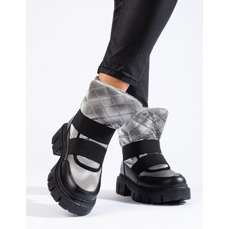 Shelovet naisten lumisaappaat hopean mustat 2