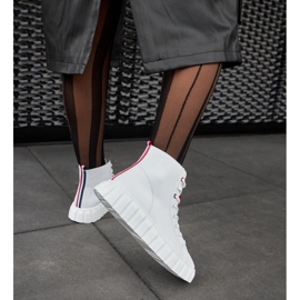 Inna Carassai pitkät valkoiset nahkalenkkarit valkoinen 1