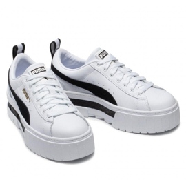 Puma Mayze Leather Wn W -kengät 381983-01 valkoinen 2