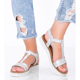 Hopeiset sandaalit Kikon käärmeen ihon kuviossa hopea 1