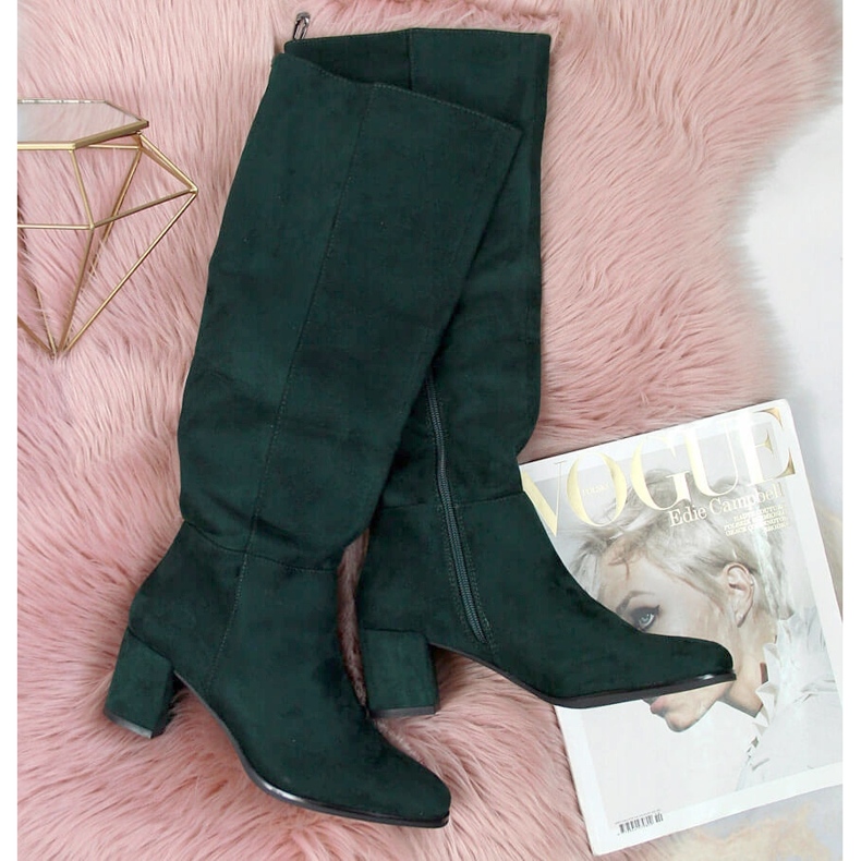 Vihreät Sergio Leonen lämpimät naisten saappaat pylväässä 1