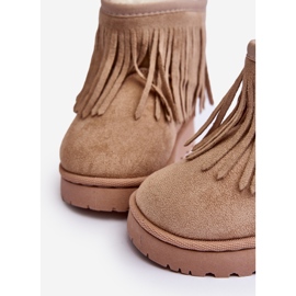 Eristetyt lasten lumisaappaat koristeellisilla hapsuilla beige Nimia 1