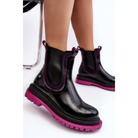 Naisten nahkaiset Chelsea-saappaat Maciejka 06199 musta 2