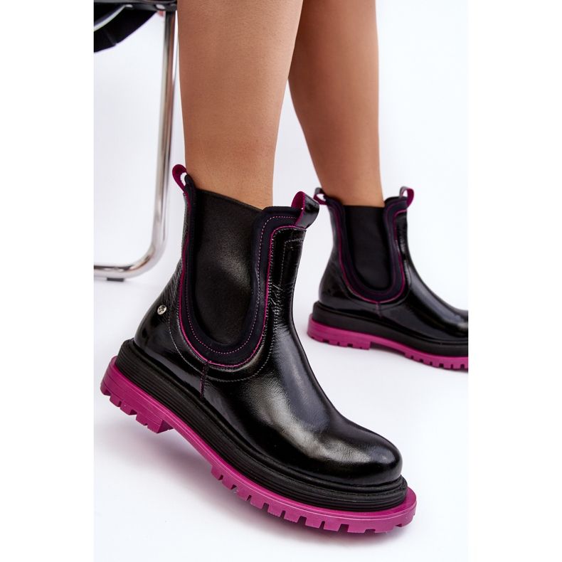 Naisten nahkaiset Chelsea-saappaat Maciejka 06199 musta 2