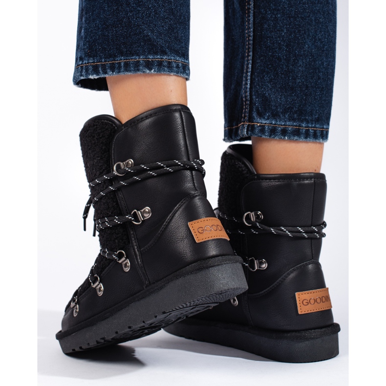 Lämpimät mustat shelovet naisten lumisaappaat 1