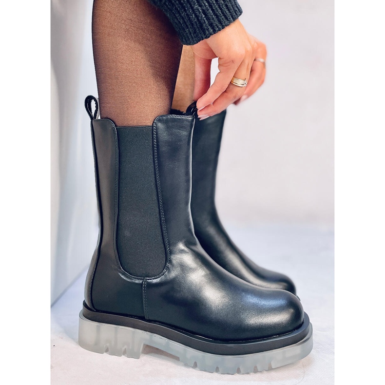 Troy Black korkeat Chelsea saappaat musta 1