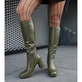 Biassonon vihreät saappaat neliömäisellä kärjellä 2