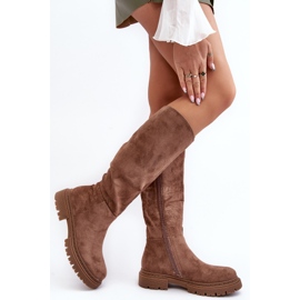 Heliofan ruskeat eristetyt naisten ylipolven saappaat 2