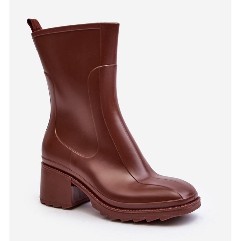 Naisten mattaiset Wellington-saappaat korkokengillä, ruskea Bertaida 1
