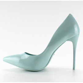 Sileälakatut korkokengät E396 L. Sininen 1