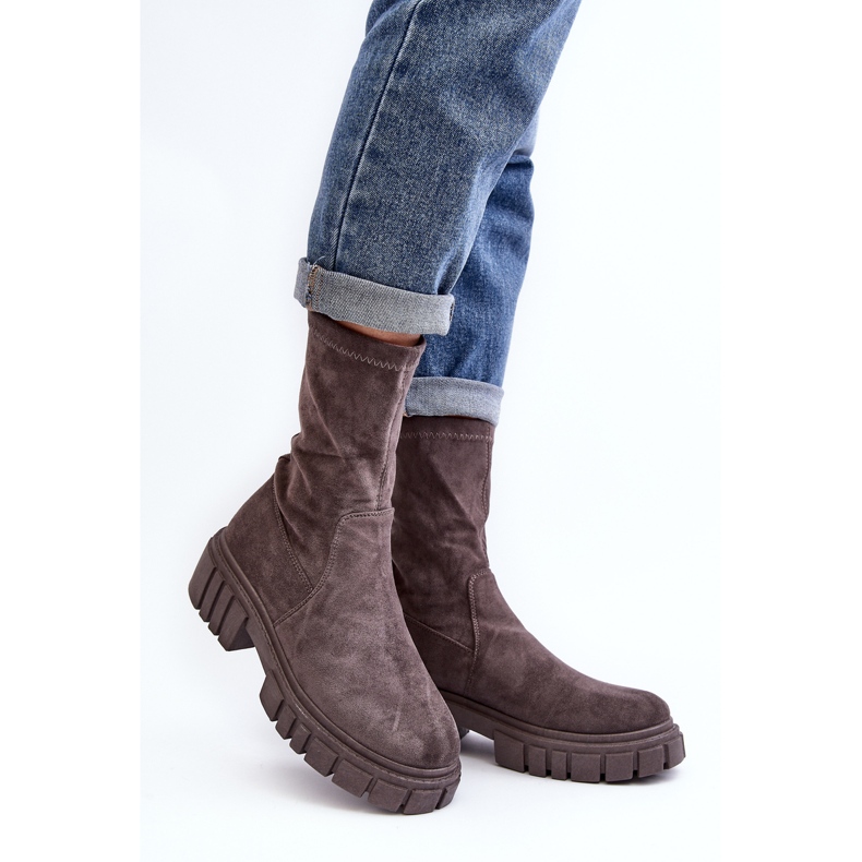 Työntekijät Slip-On-saappaat tasakoroilla Harmaa Divella 1