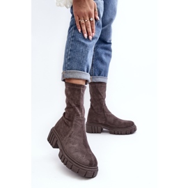 Työntekijät Slip-On-saappaat tasakoroilla Harmaa Divella 2