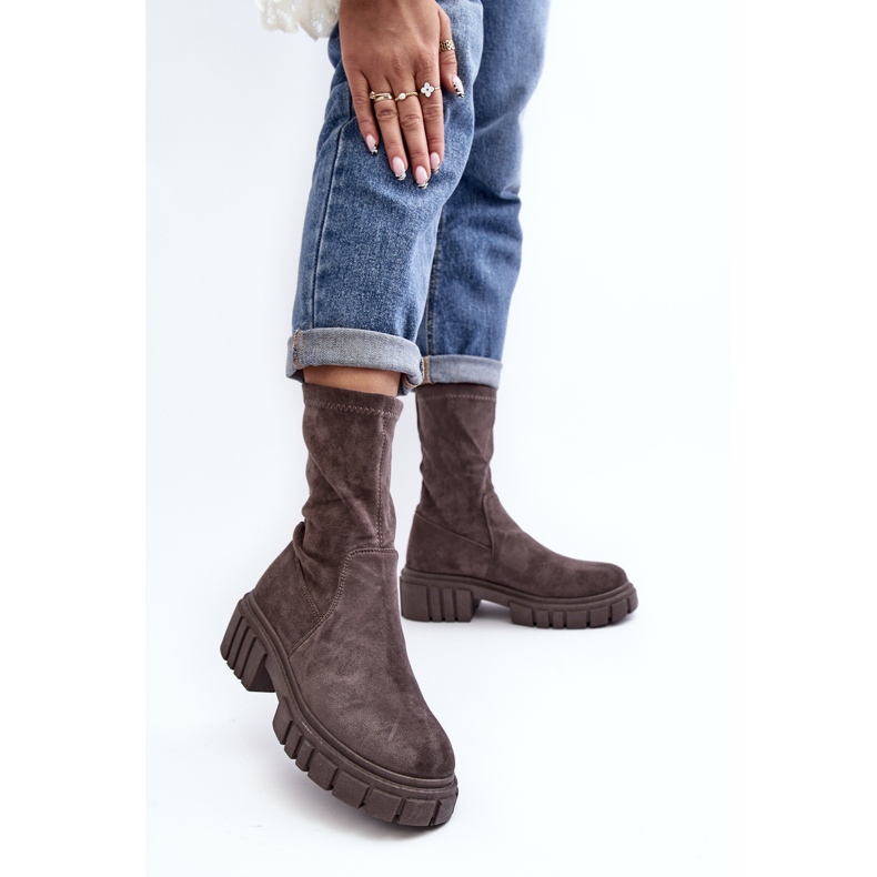 Työntekijät Slip-On-saappaat tasakoroilla Harmaa Divella 2