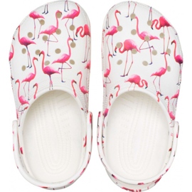 Crocs Classic Party Kids lasten puukengät valkoinen ja pinkki 207826 1CW 2