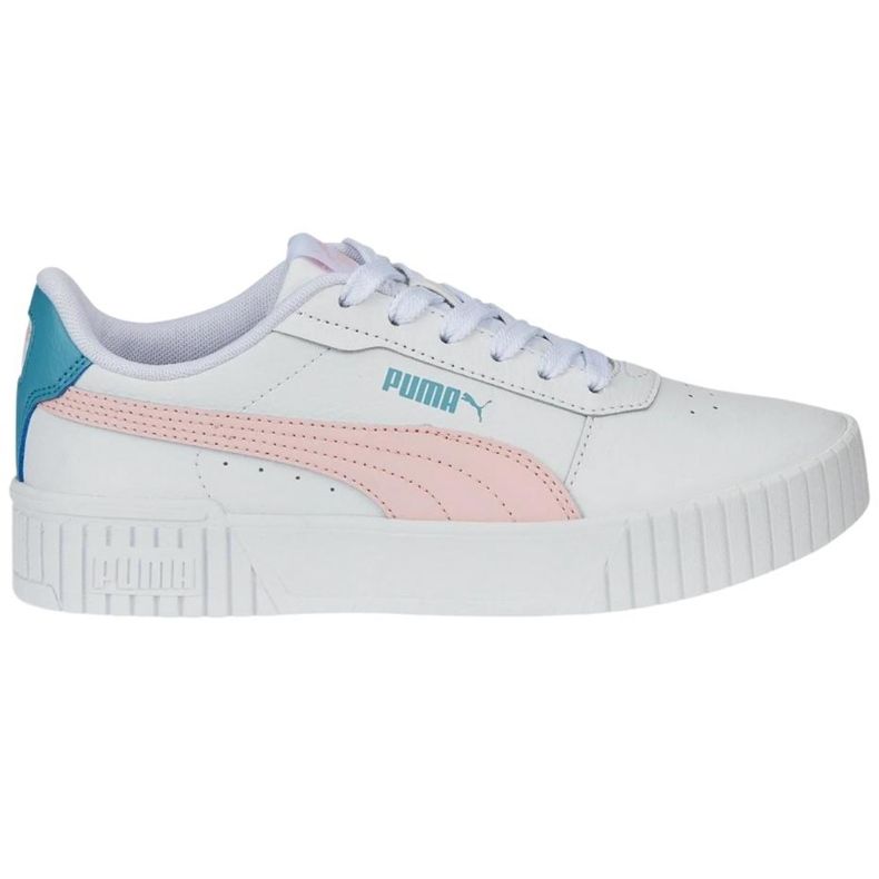 Puma Carina 2.0 Jr valko-vaaleanpunaiset lasten kengät 386185 05 valkoinen 1