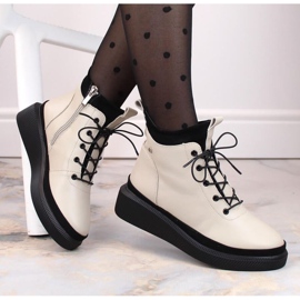 Filippo W PAW482 beige-eristetyt nahkasaappaat valkoinen 2