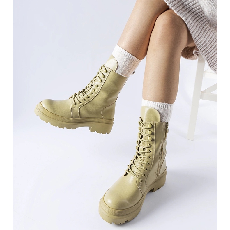 Vihreät tasaiset saappaat Zacharie-suojalla 1