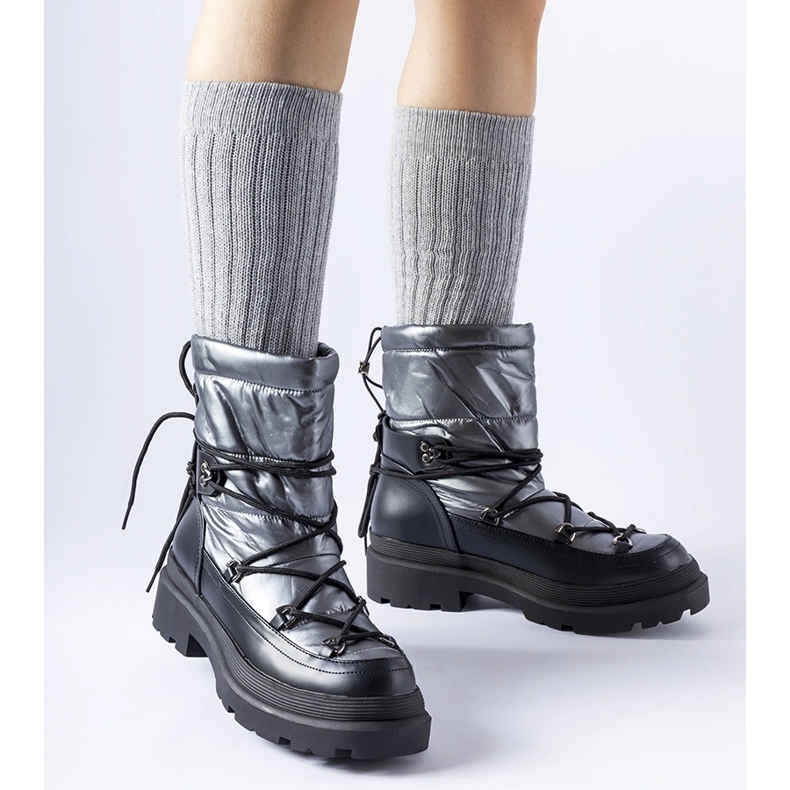 Mustat ja harmaat Eagleville-lumisaappaat hihansuilla 1