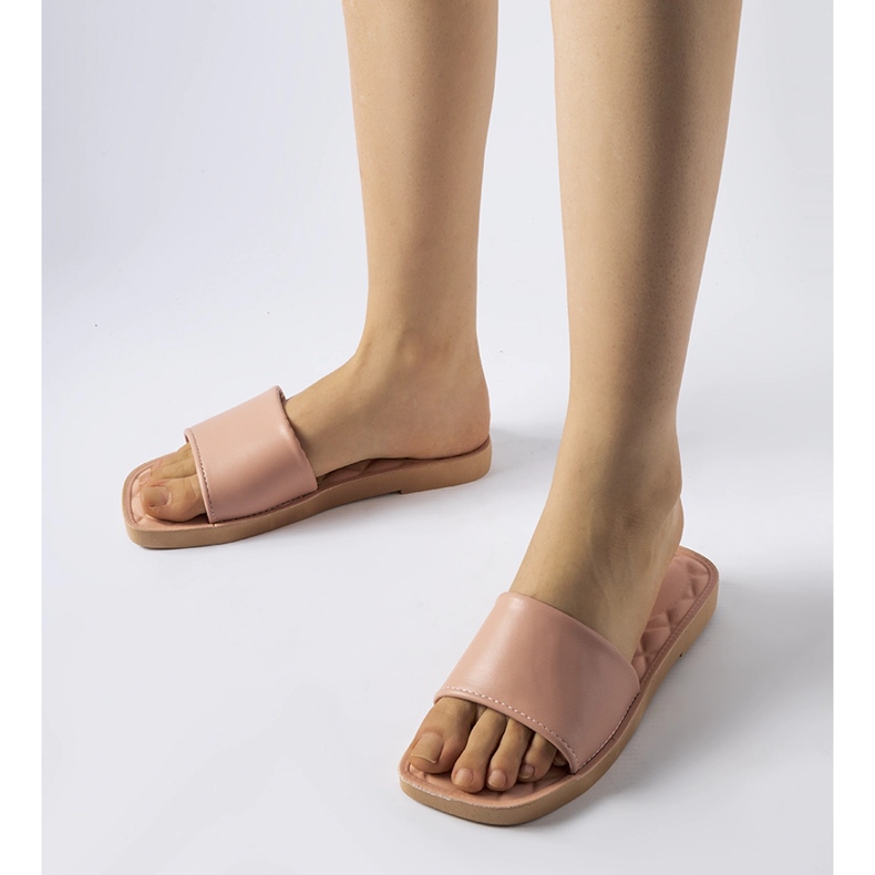 Chatigny pinkit kumiset varvastossut valkoinen 1