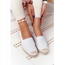 Nahkaiset espadrillot punotulla pohjalla Big Star HH274506 Valkoinen 6