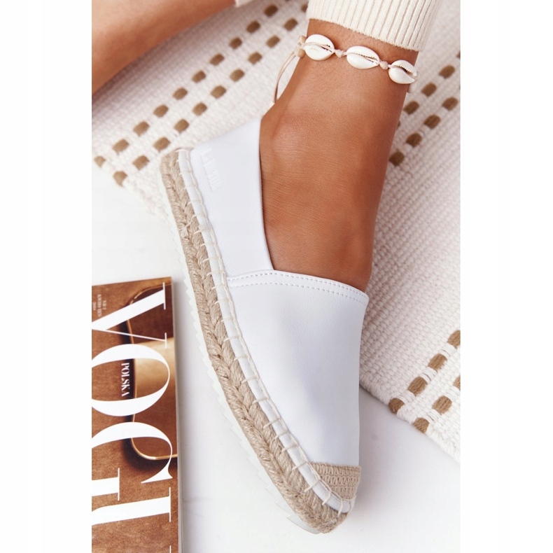 Nahkaiset espadrillot punotulla pohjalla Big Star HH274506 Valkoinen 2