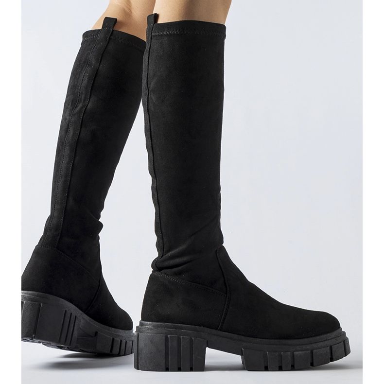 Mustat pitkät mokkasaappaat Donninolta 1