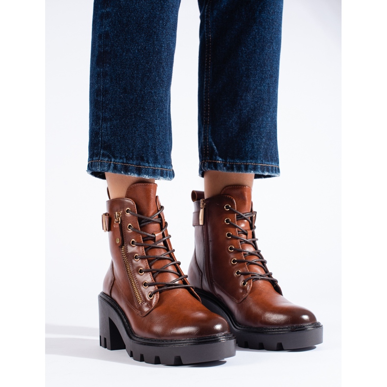 W. Potocki Ruskeat naisten korkeakorkoiset nilkkurit Potockilta 1