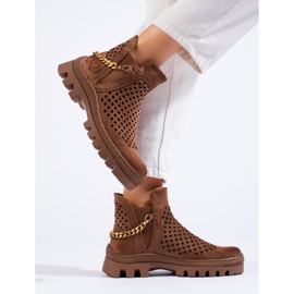 W. Potocki Potockin mokkanahkaiset harjakattoiset naisten ruskeat nilkkurit 1