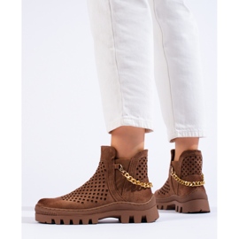 W. Potocki Potockin mokkanahkaiset harjakattoiset naisten ruskeat nilkkurit 2