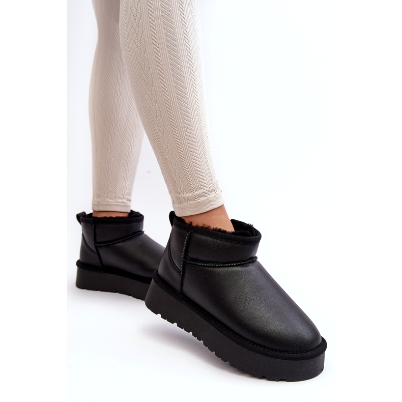 Naisten nahkaiset lumisaappaat, mustat Loreley 1