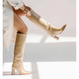 Marco Shoes Korkeakorkoiset saappaat beige 2