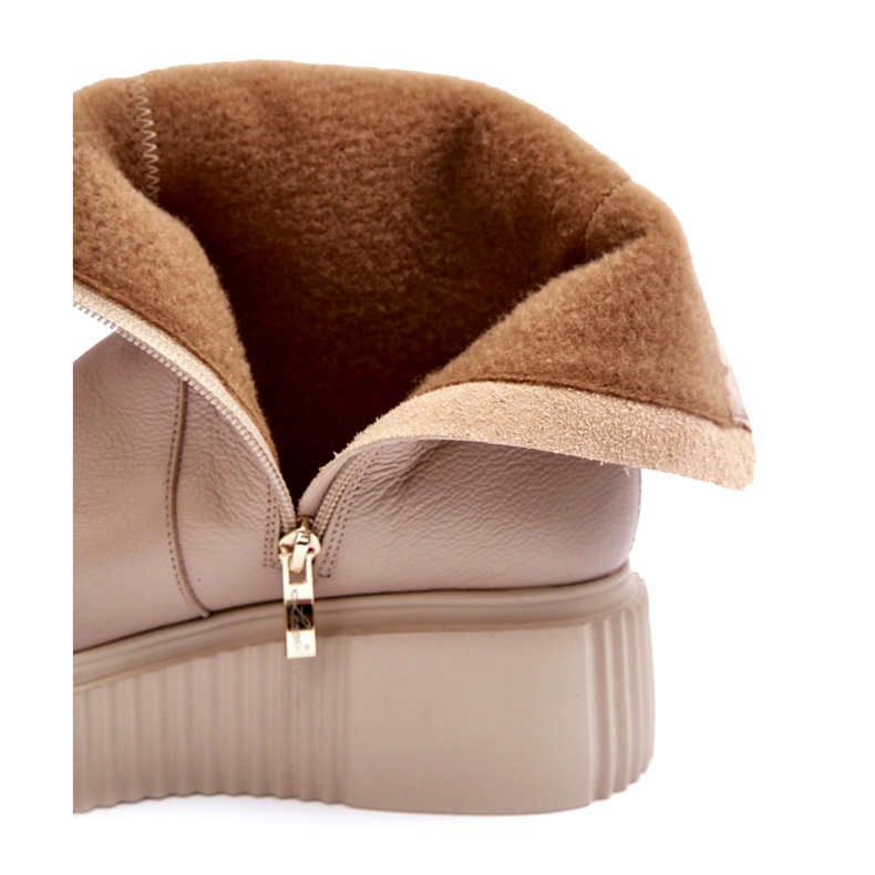 Naisten nahkaiset nilkkurit Platform Beige Lemar Jenefer 1